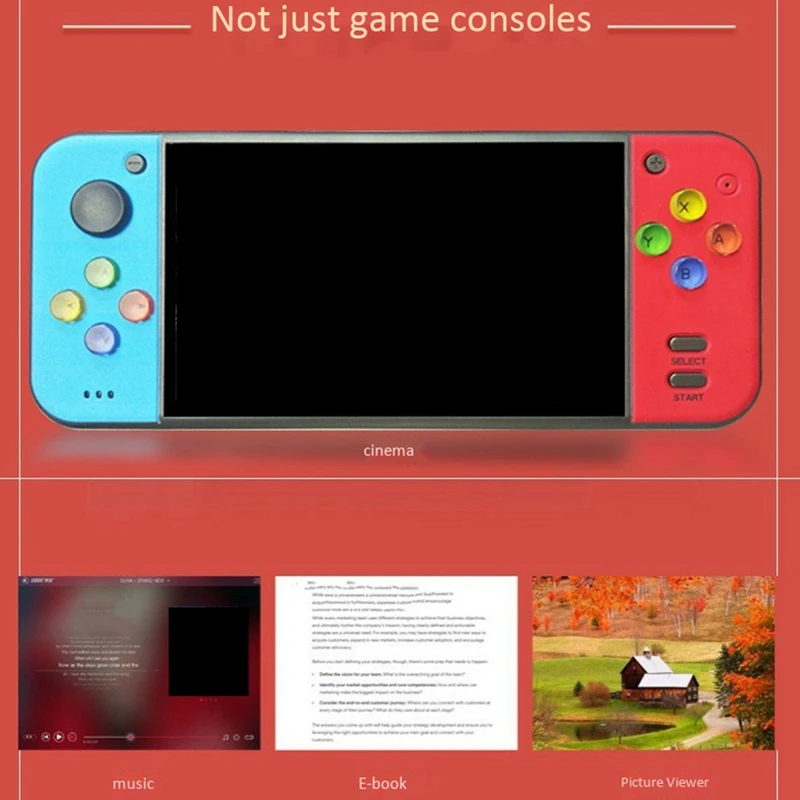 

RS-11 Portable 5.1 Inch Handheld Game Console Compatible 3000+ Games Support TF Extension,Watch Movie