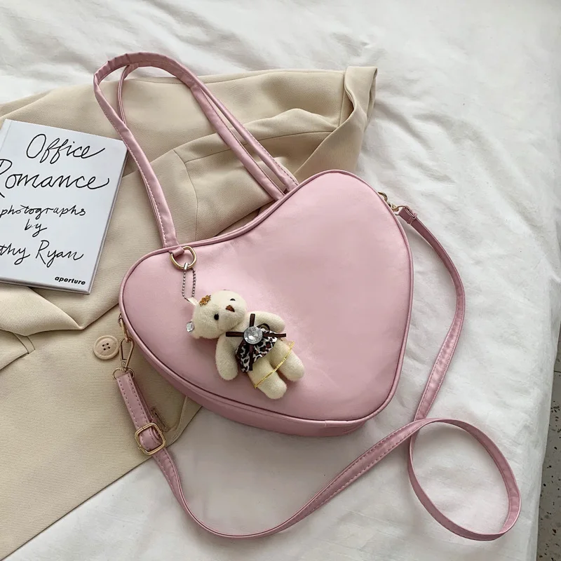 Модные корейские женские сумки на плечо мини милый медведь подвеска женская