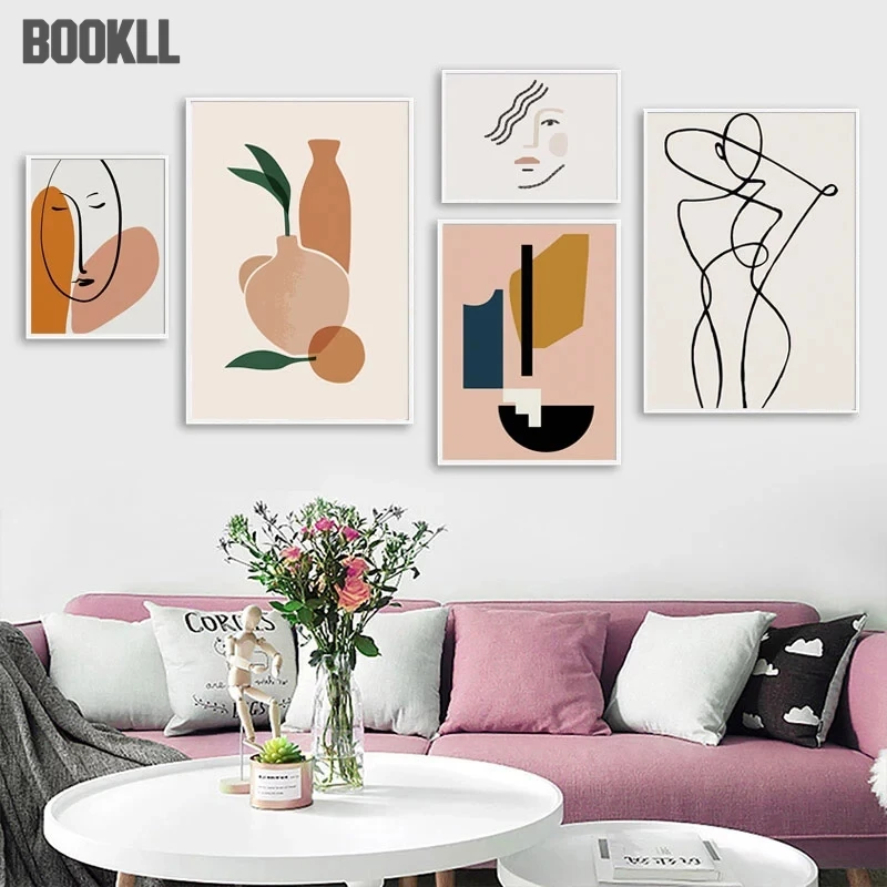 

Abstract Scandinavia Line Color Block Canvas Paintings Nordic Posters Prints Wall Art Picture For Gallery Living Room Home Decor