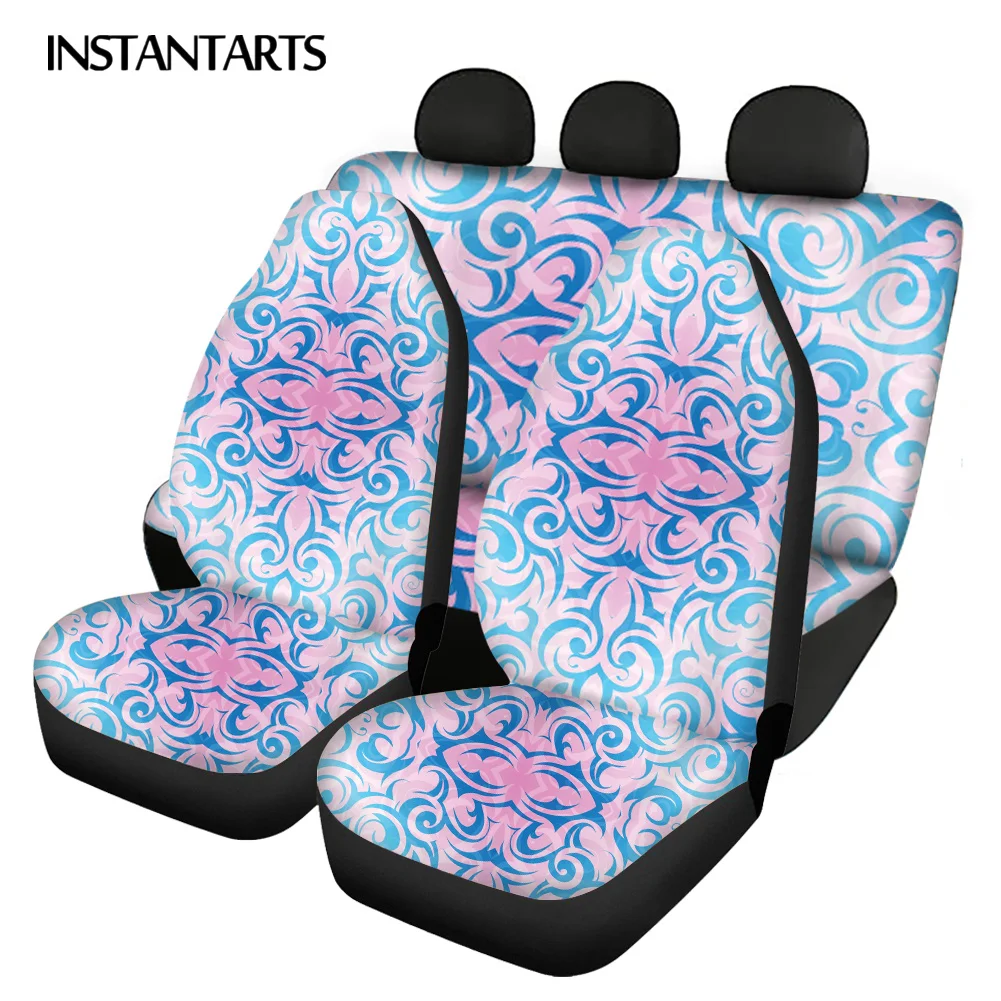 

INSTANTARTS Stylish Tribal Tattoos Prints Anti-Slip Universal Car Front/Rear Car Seat Cover Washable Automobile Seats Protector