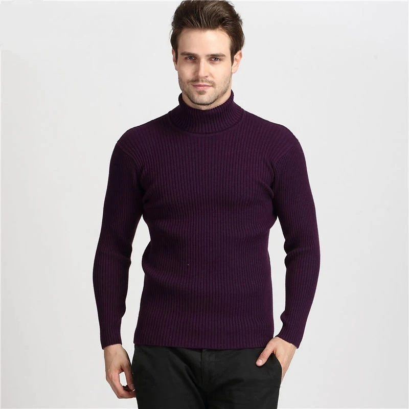 Зимний толстый теплый кашемировый мужской свитер с высоким воротом мужские