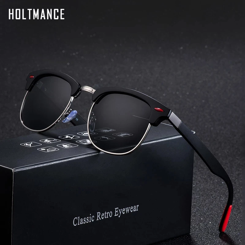 

Classic Rivet Polarized Sunglasses Men Women Brand Designer TR90 Legs Lighter Design Female Male Sun Glasses With Packing