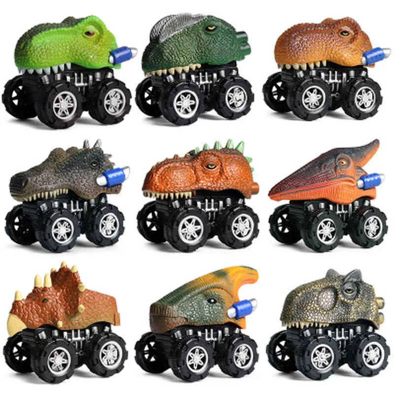 

26 Styles Mini Dinosaur Car Model Children's Toy Animal model Pull back car Toy Tyrannosaurus Car Action Figure Toys gifts