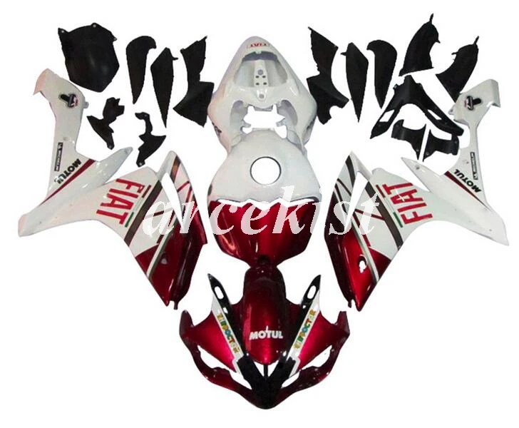 

Top Injection mold New ABS Motorcycle Full Tank cover Fairings Kit Fit for YAMAHA YZF-R1 2007 2008 07 08 Body set red white