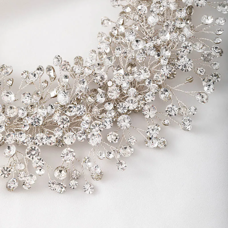 Женский обруч для волос FORSEVEN свадебный ручной работы с блестящими бусинами