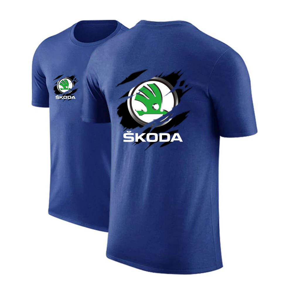 Футболка мужская с принтом Skoda модная Повседневная стильная удобная дышащая