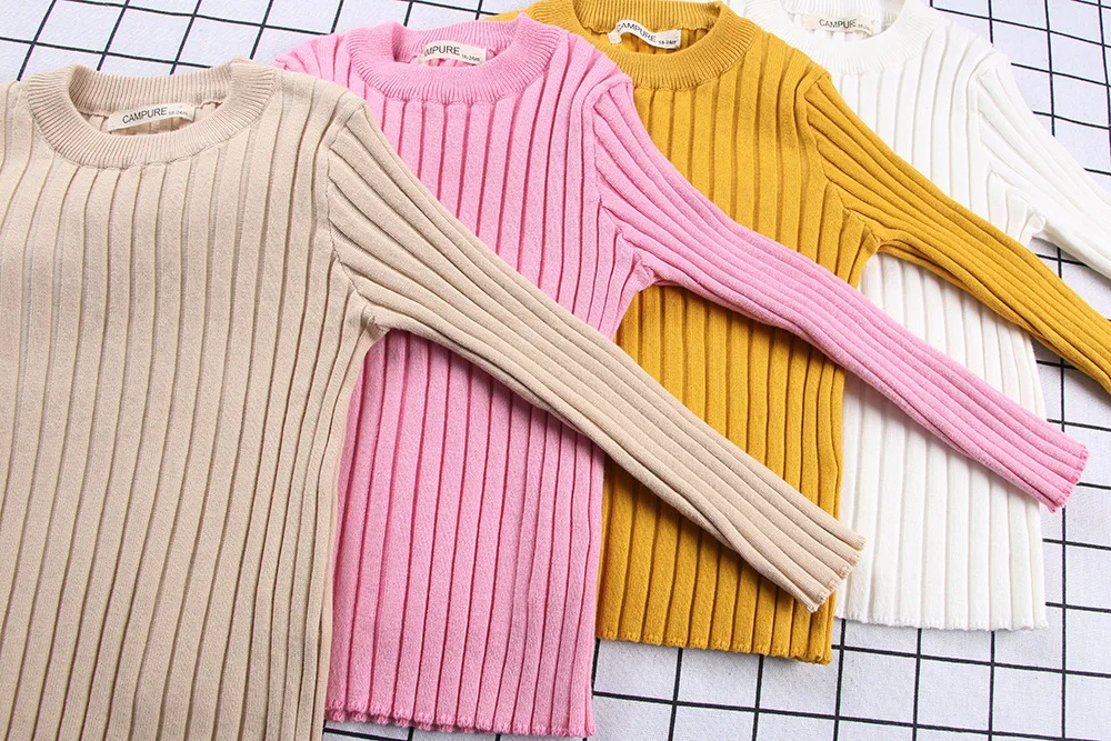 Осень 2020 для маленьких детей пуловер вязаный свитер розового и зеленого цветов