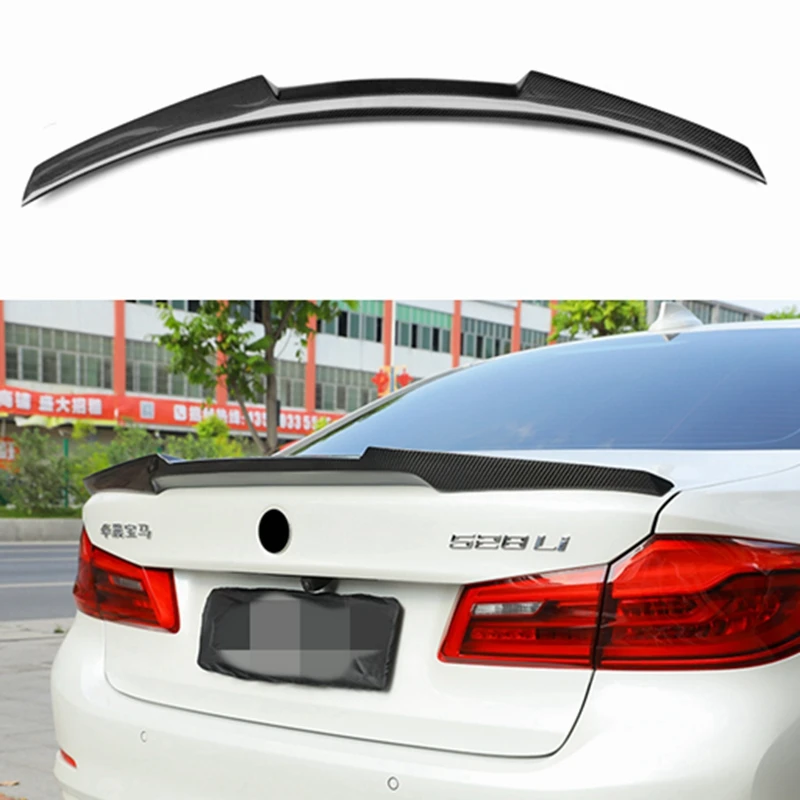 

5 Series Carbon Fiber Car Rear Spoiler Lip Wing for BMW G30 G38 530i 540i F90 M5 Sedan 4 Door 2017 2018 Black FRP Car Styling