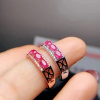 design style silver ruby ring for woman 3mm4mm natural ruby silver ring 925 ruby jewelry brithday gift for woman