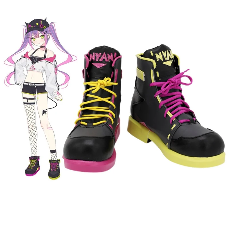 

YouTuber японский виртуальный VTuber Hololive Tokoyami Towa настроить Косплей низкий каблук обувь сапоги Хэллоуин костюм аксессуары