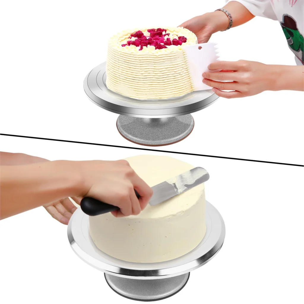 

5pcs High quality cake rack craft turntable platform cake turntable rotating cake baking decoration tool nozzle spatula scraper