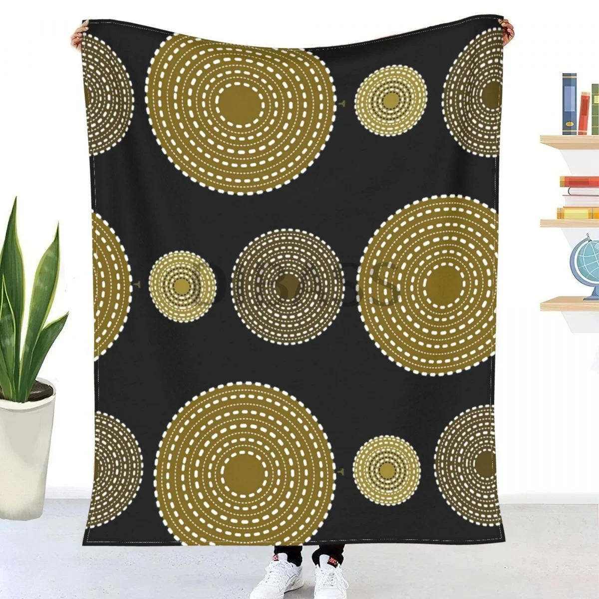 

African Embroidery Comforter 3D Printed Flannel Throw Blanket