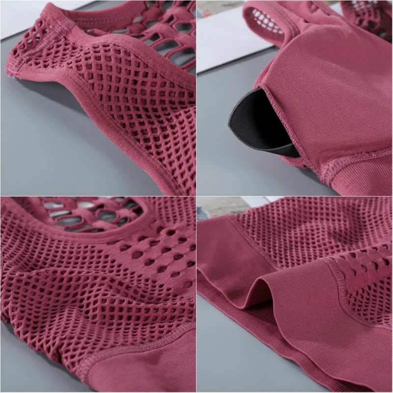 

Women Sports Bra Sexy Mesh Breathable Sports Push Up Top Female Gym Fitness Sports Underwear Female Seamless Running Yoga Bra