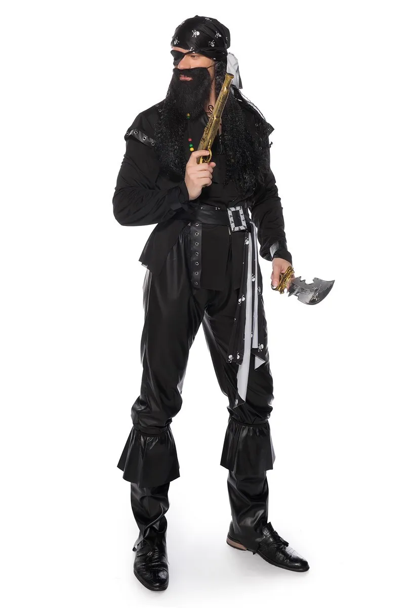 

New New Halloween Carnival Pirate Captain Costume One Eyed Pirate Party Performance Costume Navigator Performance Costume