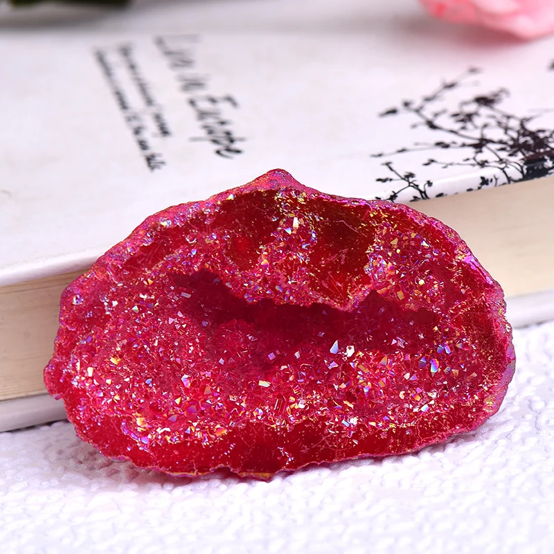 1 шт. камень-сырец из натурального агата с гальваническим покрытием | Дом и сад