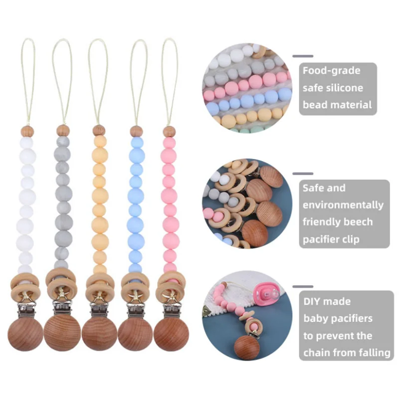 

Цепочка-зажим для соски, силиконовая, цепочки для соски, 1 шт.