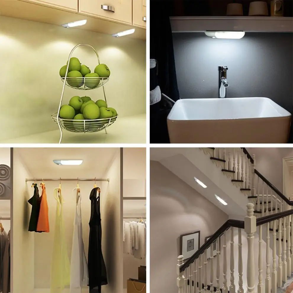 

USB Charging Led Cabinet Light With PIR Motion Sensor Lamp 12LED Lighting For Wardrobe Cupboard Closet Kitchen Night Light