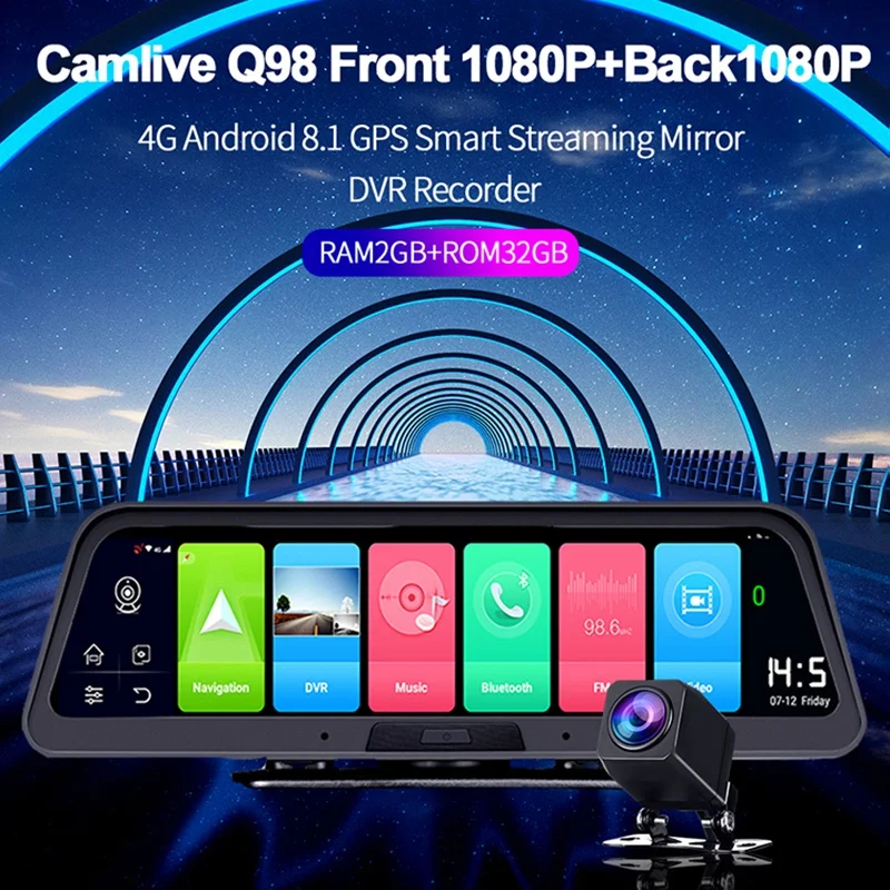 10 дюймов 4G + WIFI приборная панель Автомобильная камера 2GB 32G 1080P DVR зеркальный