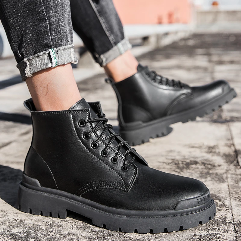 Мужские ботинки Martin уличная кожаная мужская обувь повседневные Модные осенне