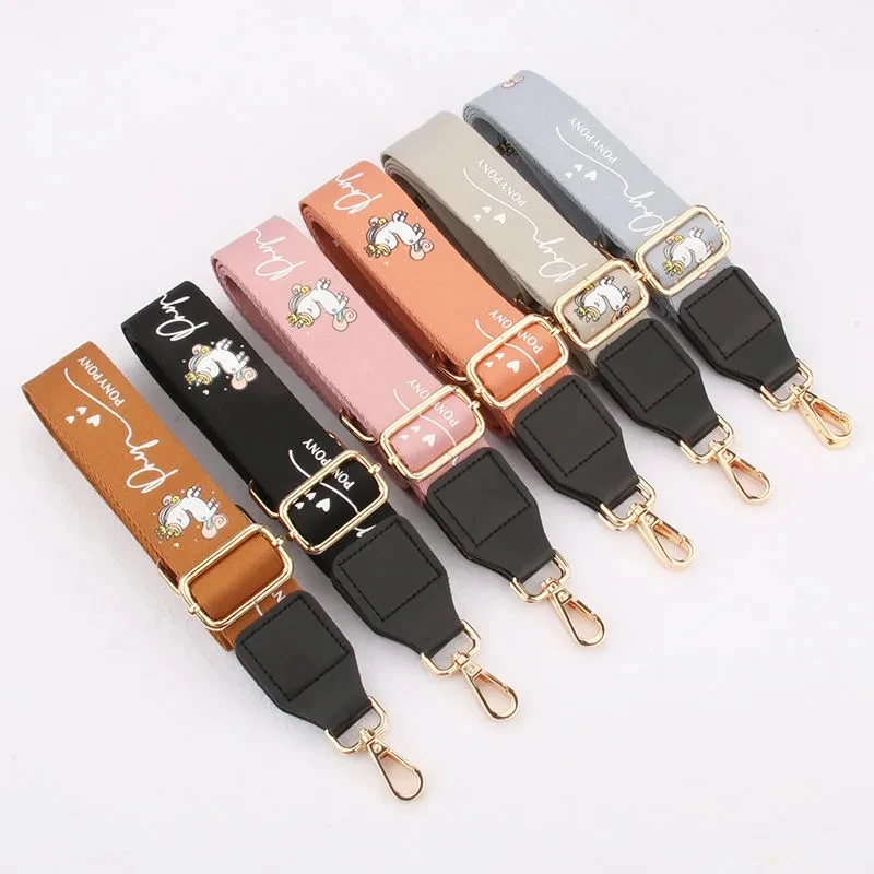 

NewAdjustable Bag Strap Bag Part Accessories For Handbags Leather Belt Anime Animal Print Shoulder Strap Replacement Purse Strap