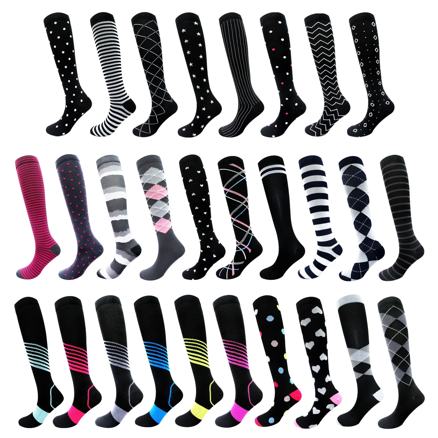 

58 Styles Unisex Compression Socks Men Women Running Cycling Sports Socks For Edema Diabetes Varicose Veins Socks Happy Socks