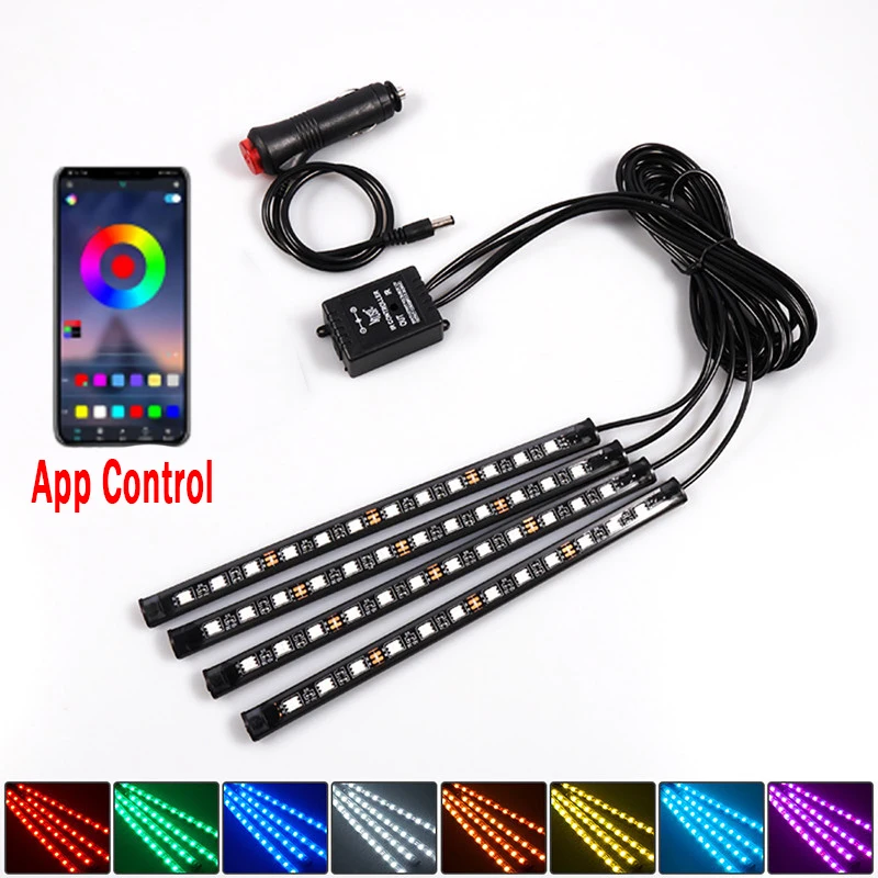 Автомобильный светодиодный светильник для ног с USB сигарет подсветкой