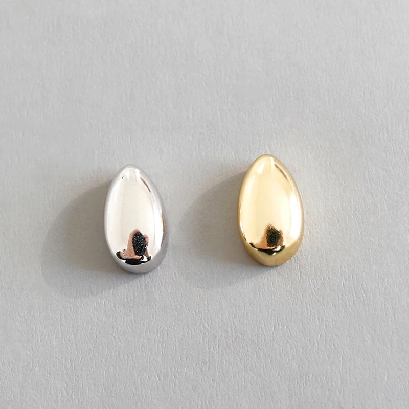 

ZN New Silver Color Geometric Oval Drop-shaped Stud Earrings For Women Simple Fashion Smooth Temperament Elegant Jewelry