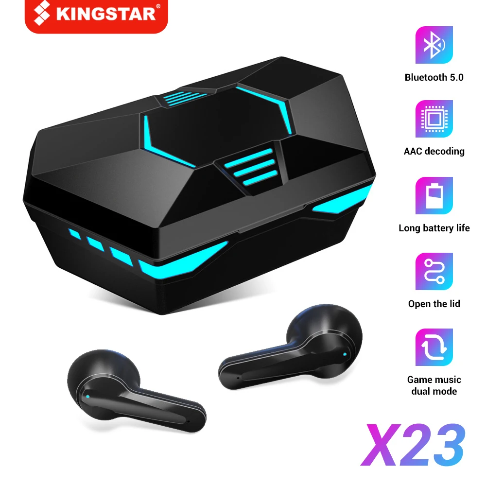 

KINGSTAR Wireless Bluetooth 5.1 Earphones With Microphone HiFi Stereo Touch Control Gaming Earbuds With Digital Display