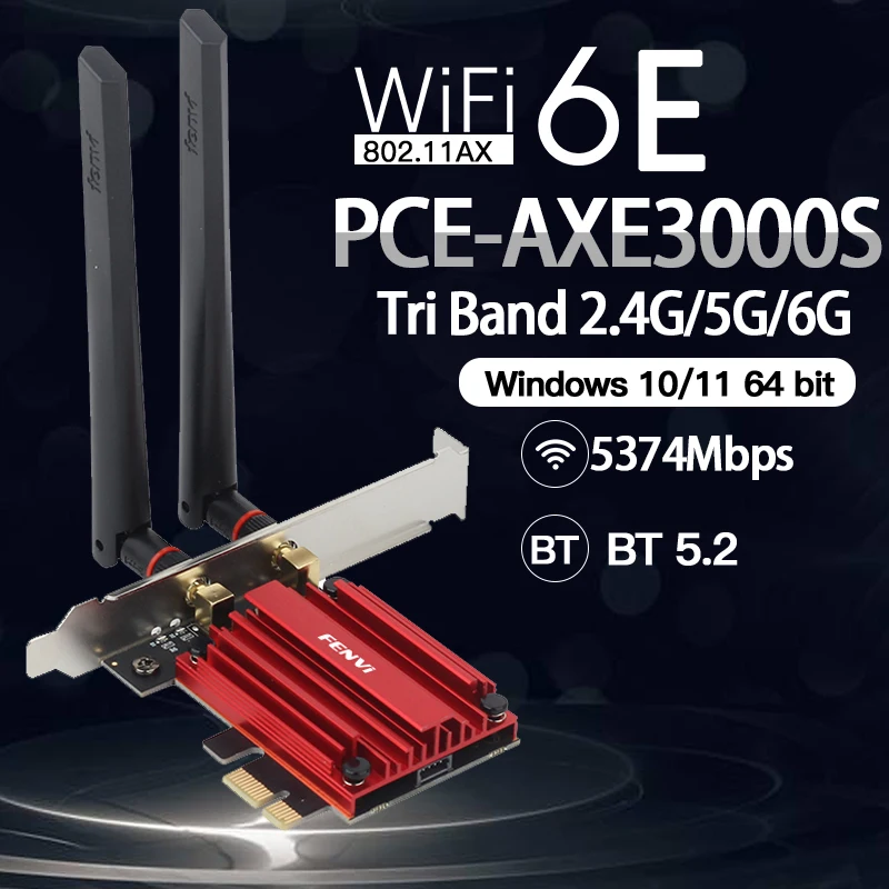 5374Mbps Wi-Fi 6E AX210 Wireless WiFi Adapter Tri-band 2.4G/5G/6Ghz Compatible Bluetooth 5.2 Network WiFi Card For PC Win 10/11 5374mbps wifi 6e ax210 mini pcie wifi card tri band wireless network wlan adapter 802 11ax ac bluetooth compatible 5 2 mu mimo