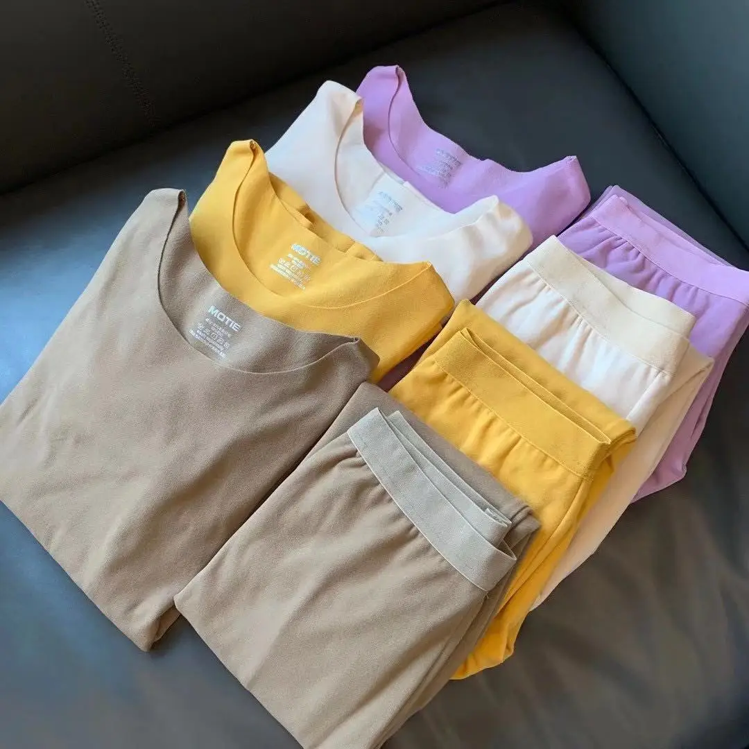 Зимнее теплое модное бархатное женское нижнее белье комплект бесшовной одежды