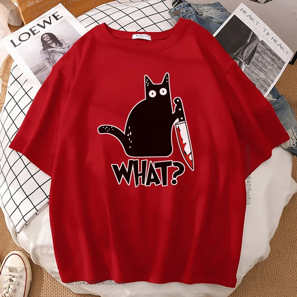 Killer Black Cat What Surprised Graphic T Shirts High Quality Men Tshirt Hip Hop Casual T-Shirt Fashion Harajuku Tshirt Man