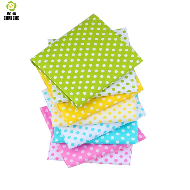 

Shuanshuo New Dot Series Twill Cotton Fabric,Patchwork Cloth,DIY Sewing Quilting Fat Quarters Material For Baby&Chil 8pcs/lot