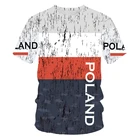 Футболка мужская с 3D-принтом флага Польши, короткий рукав, Повседневная дышащая, с круглым вырезом, большие размеры