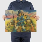 Классический аниме постер AIMEER Hayao Miyazaki, наушники, Ностальгический ретро крафт-бумага, декоративная картина, настенные наклейки 51*35 см