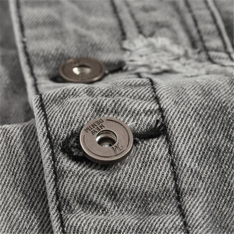 

2021 Dinem Vests Men Ripped Jean Jacket Mens Hip Hop Denim Vest Men Cowboy Waistcoat Brand Sleeveless Jacket Tank Plus Size 5Xl