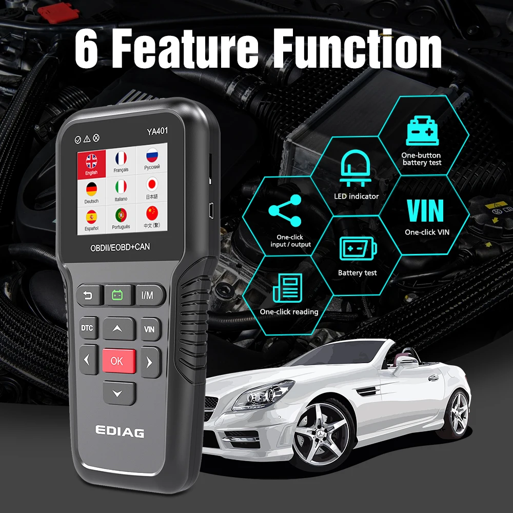 EDIAG YA401 obd2 сканирование диагностическое быстрое считывание/стирание DTC