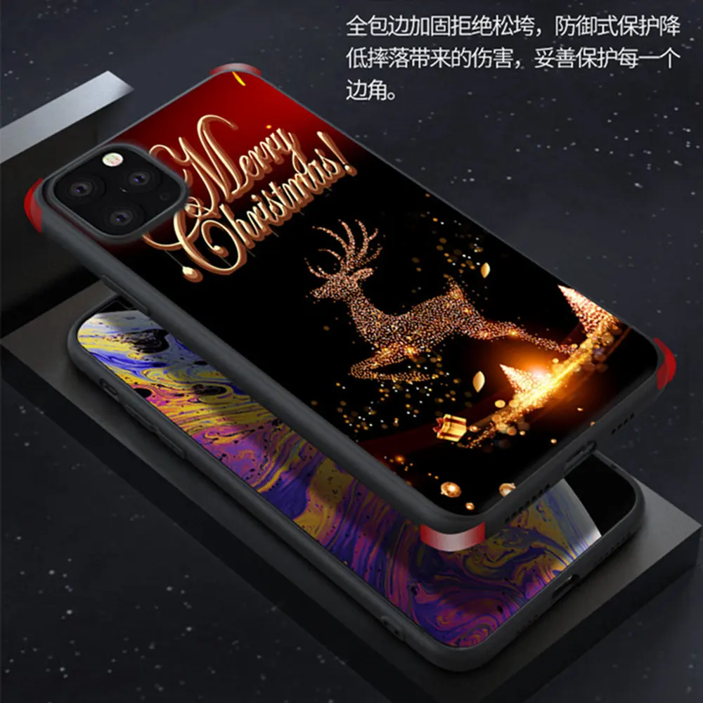 Модный Роскошный веселый рождественский чехол для телефона с оленем для iPhone 11 Pro XS MAX XR X 8 7 6 6S Plus, мягкий силиконовый матовый чехол