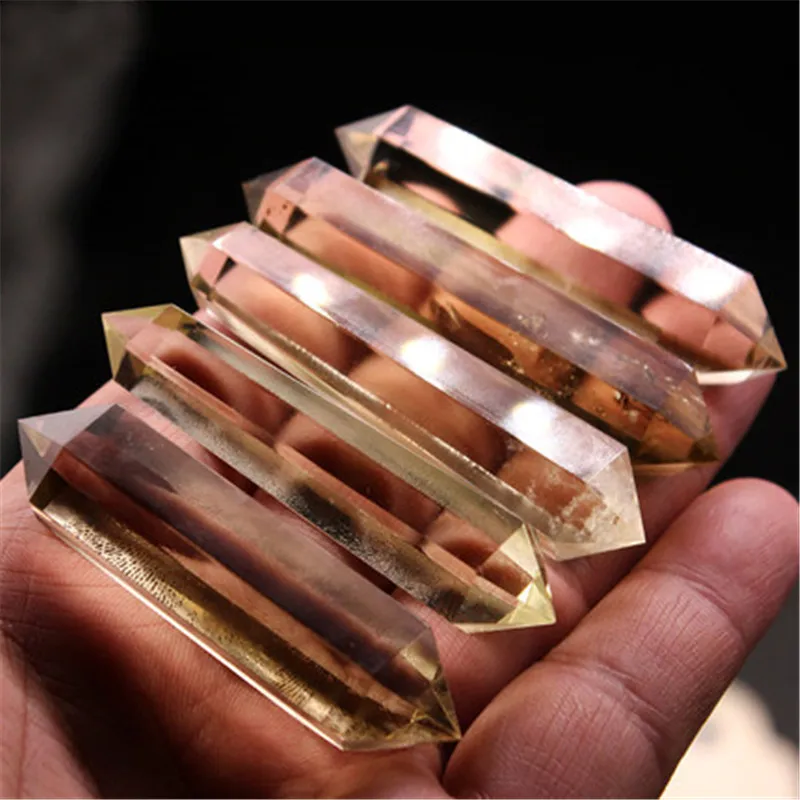 

Натуральный цитрин, одноточечный двухточечный жезл, шестиугольная призма, энергетический камень, желтый кристалл, кварц, минеральный образ...