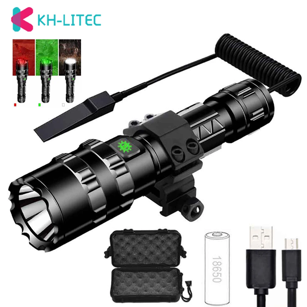 65000Lum 5 Modes Red/Green/White Tactical Flashlight Mini USB L2 Outdoor Hunting Light Waterproof Torch By 18650 | Лампы и освещение