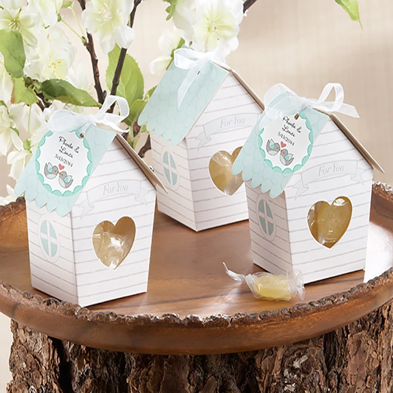 10 pcs mini love nest bird house baby shower candy box wedding candy boxes wedding favor gift box chocolate box bx015 free global shipping