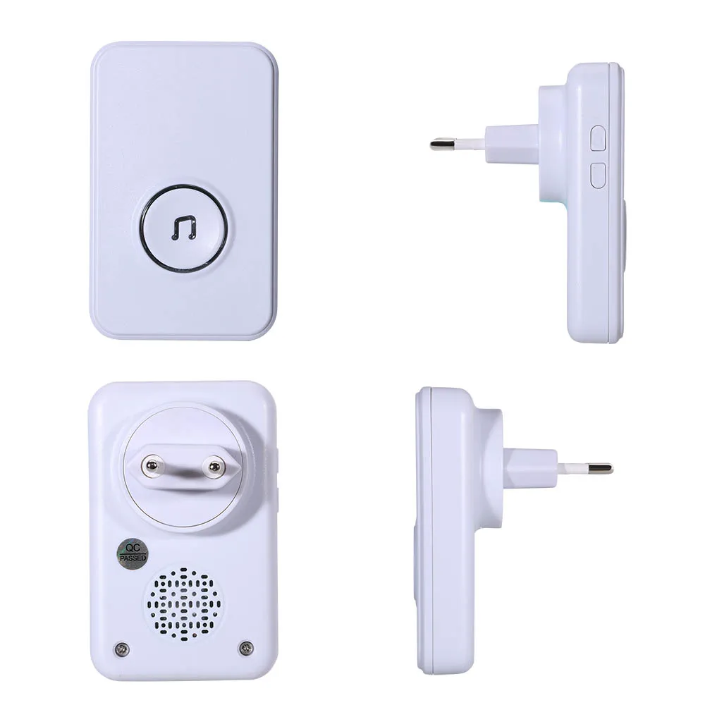 Водонепроницаемый дверной звонок без аккумулятора беспроводной с разъемом