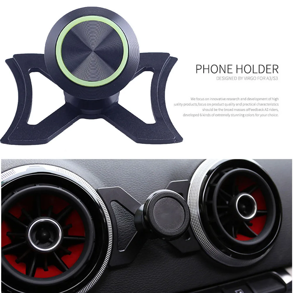 for audi a3 s3 8v universal car phone bracket air vent mount car magnet holder 360 rotatable support mobile gps accessory free global shipping