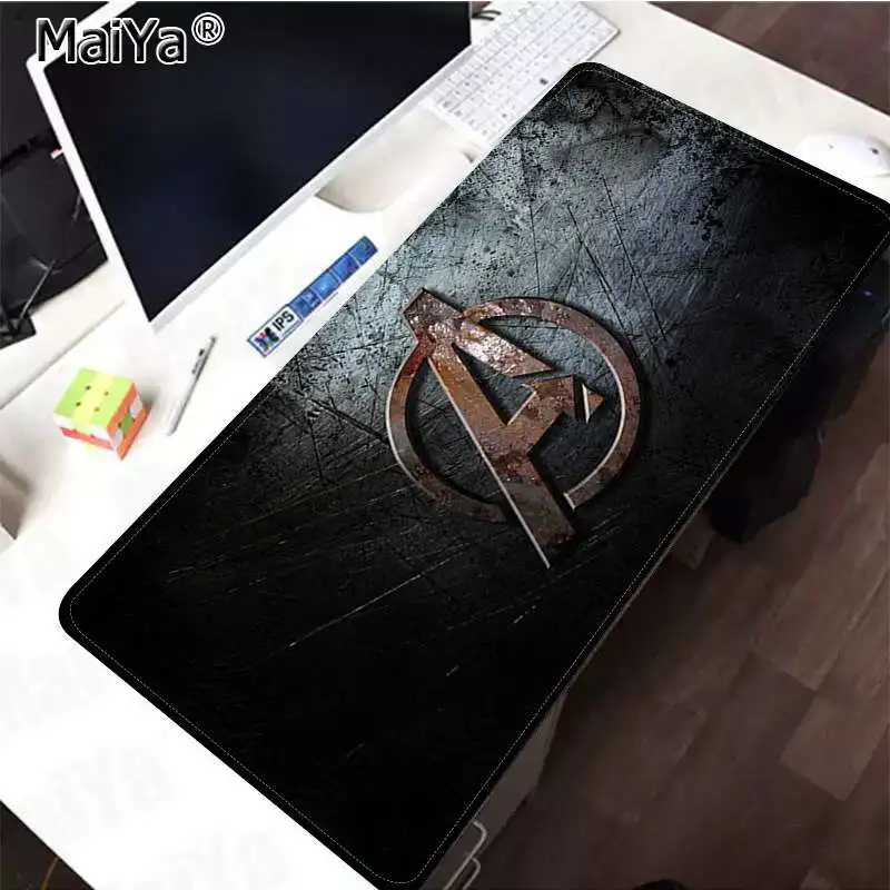 Maiya Простой Дизайн Marvel Мстители Endgame логотип запирающийся край коврик для мыши резиновый ПК компьютерный игровой коврик для мыши - Цвет: Lock Edge 40X90cm