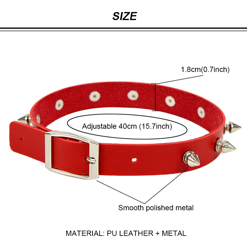 

Harajuku PU Leather Rivet Choker Vintage Punk Rock O Ring Adjustable Sexy Collar Choker Cosplay Necklaces Dress Accessory