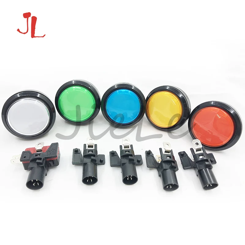 45 мм Кнопка аркадная светодиодный микро переключатель 5 В/12 В питания комплект