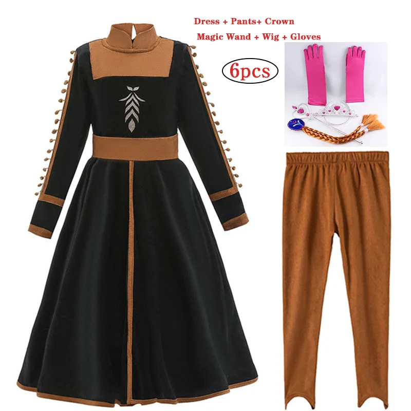Girls Anna Elsa Dress Carnival Cosplay Party Kids Dresses For Costume Elegant Princess Children Clothing 3 8 12 Year | Детская одежда и