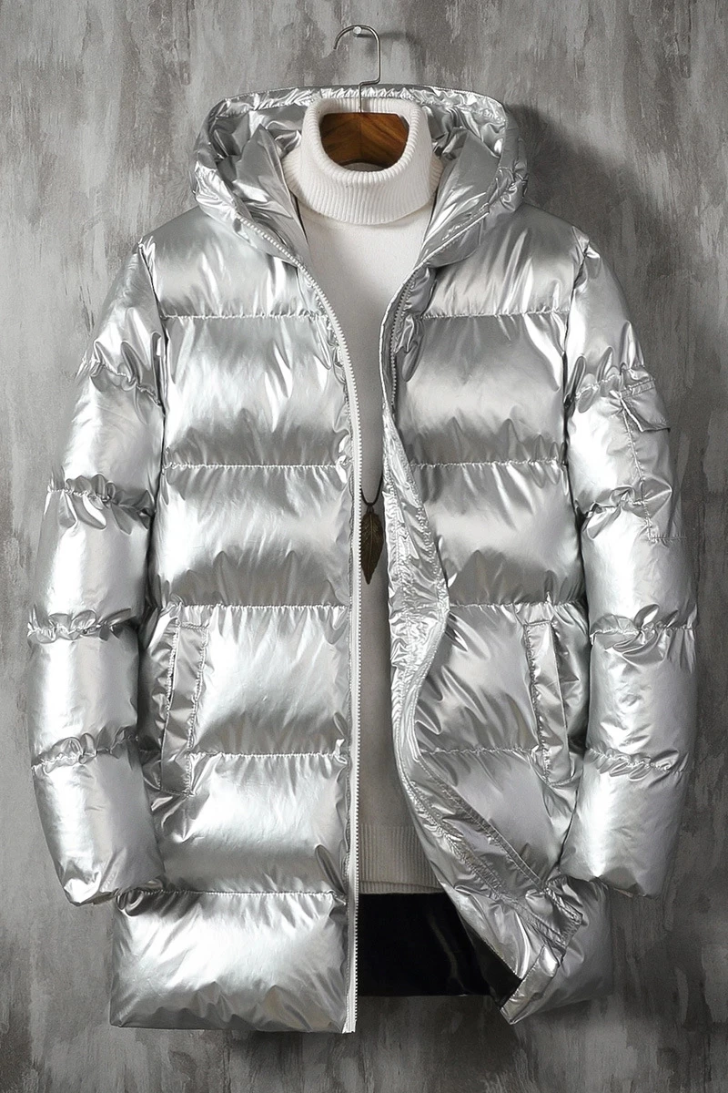 

Men Winter Warm light long Parkas men waterproof Jacket Coat large size men's Thicken smooth shiny hooded cotton-padded clothes