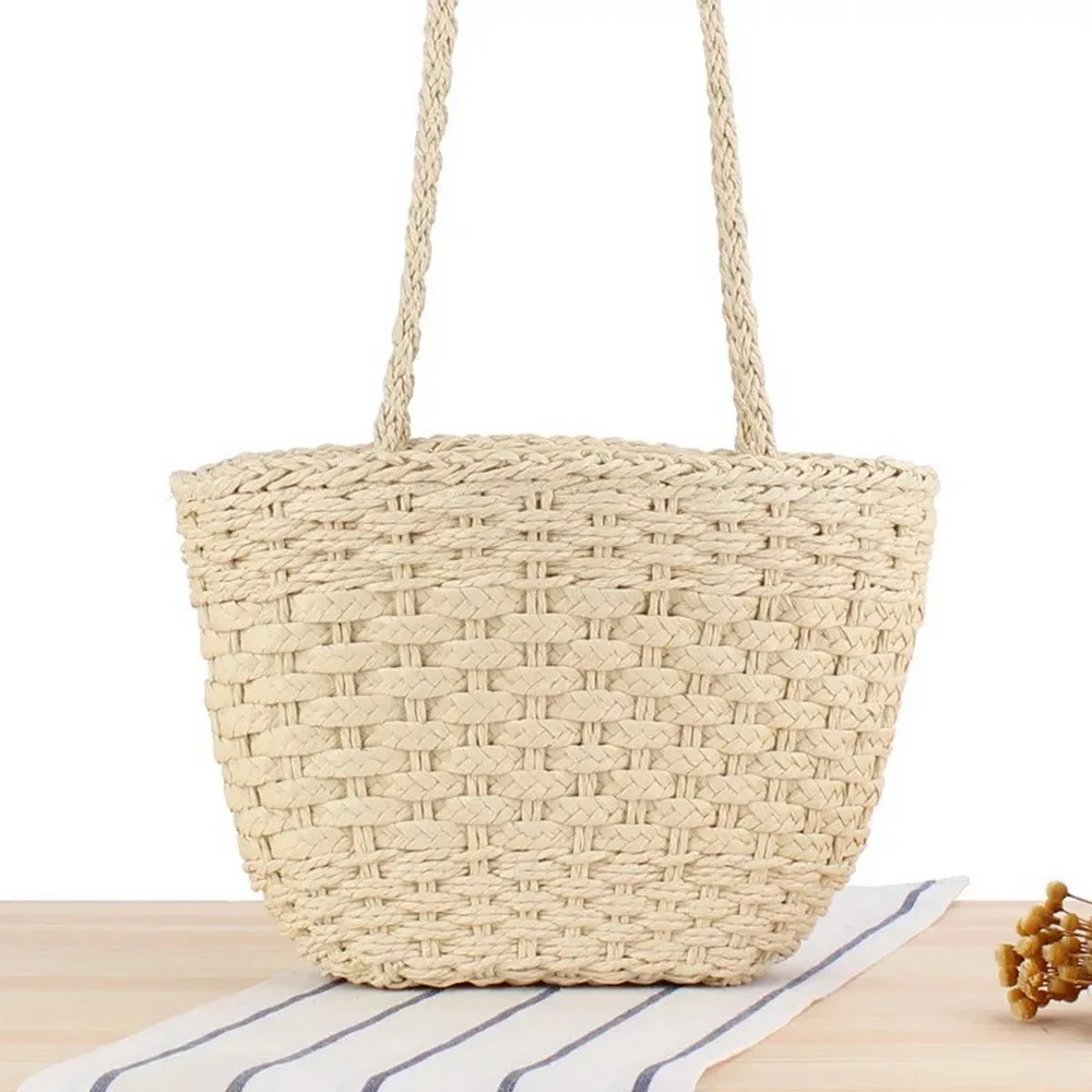 

Latest Design Chic Ladies Beach Summer Vacation Handbag Fashion Straw Messenger Rattan Tote Bag Female