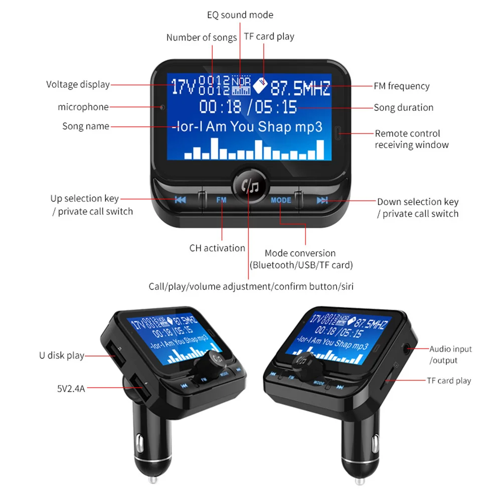 

Audio MP3 Player Wireless Dual USB Charger BC32 Car Kit FM Transmitter for Unique Parts Portable Car Ornaments