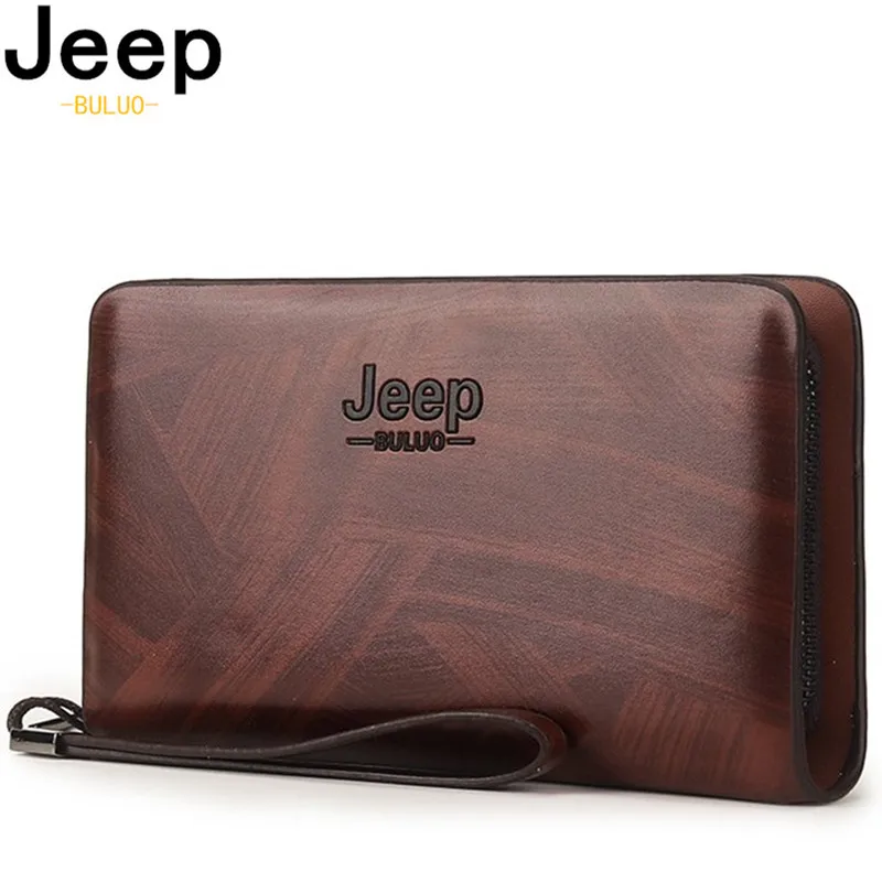 Длинный кошелек JEEP Buluo для мужчин сумка клатч большой вместимости